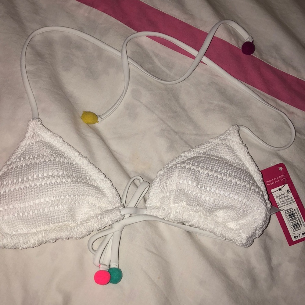 white bathing suit top!! from target